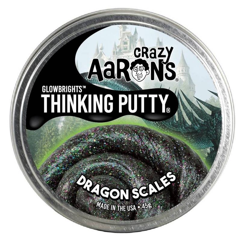 Crazy Aaron's Dragon Scales Thinking Putty Tin with Glow Charger