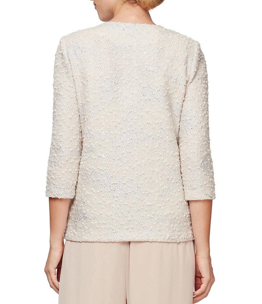 Alex Evenings Jacquard Knit Twinset