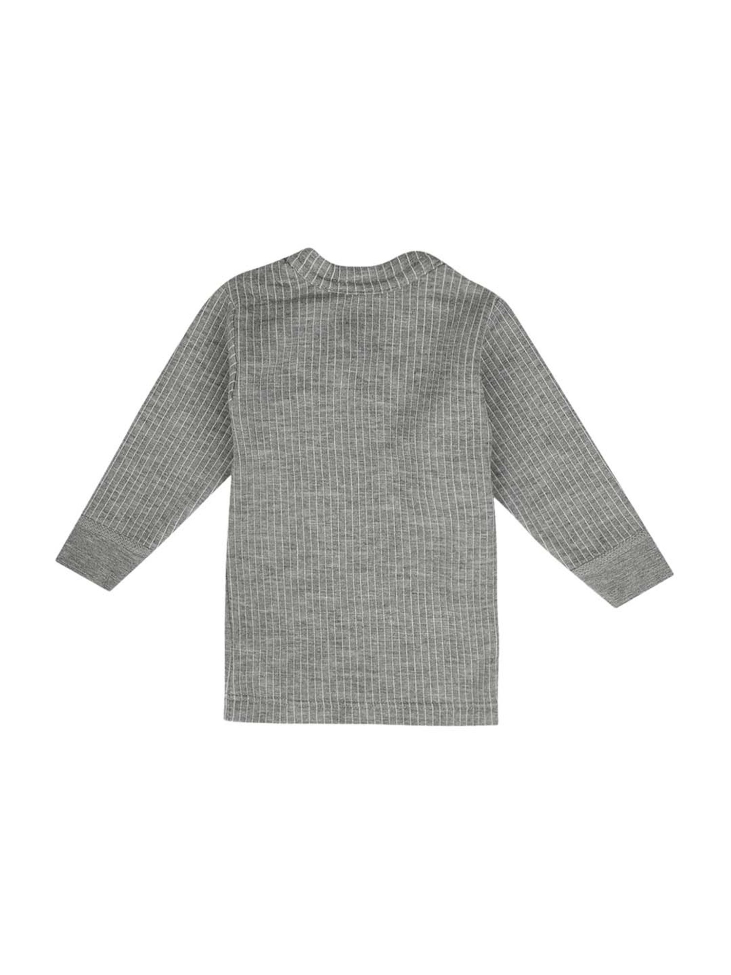 Bodycare Kids Grey Cotton Regular Fit Full Sleeves Thermal Set