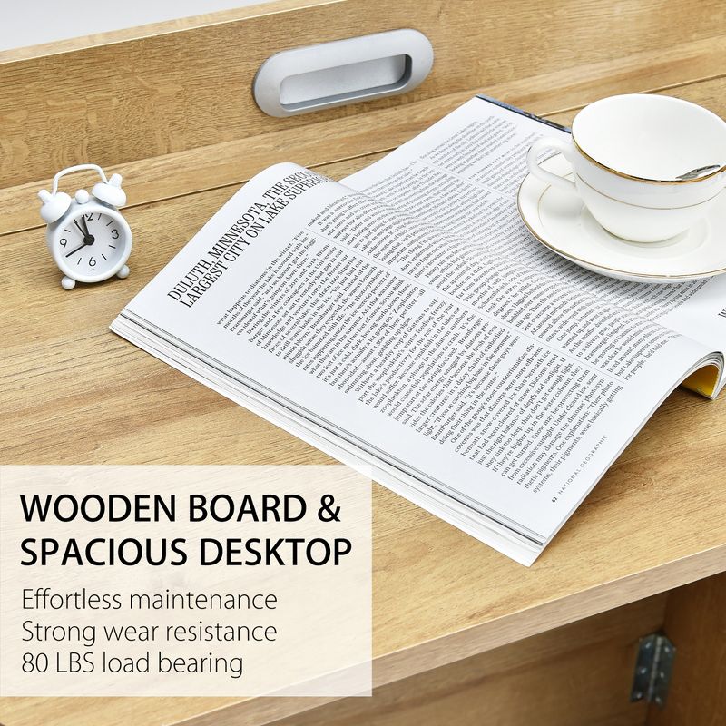 Costway Folding Computer Desk Space Saving Laptop Table Workstation w/ Handle