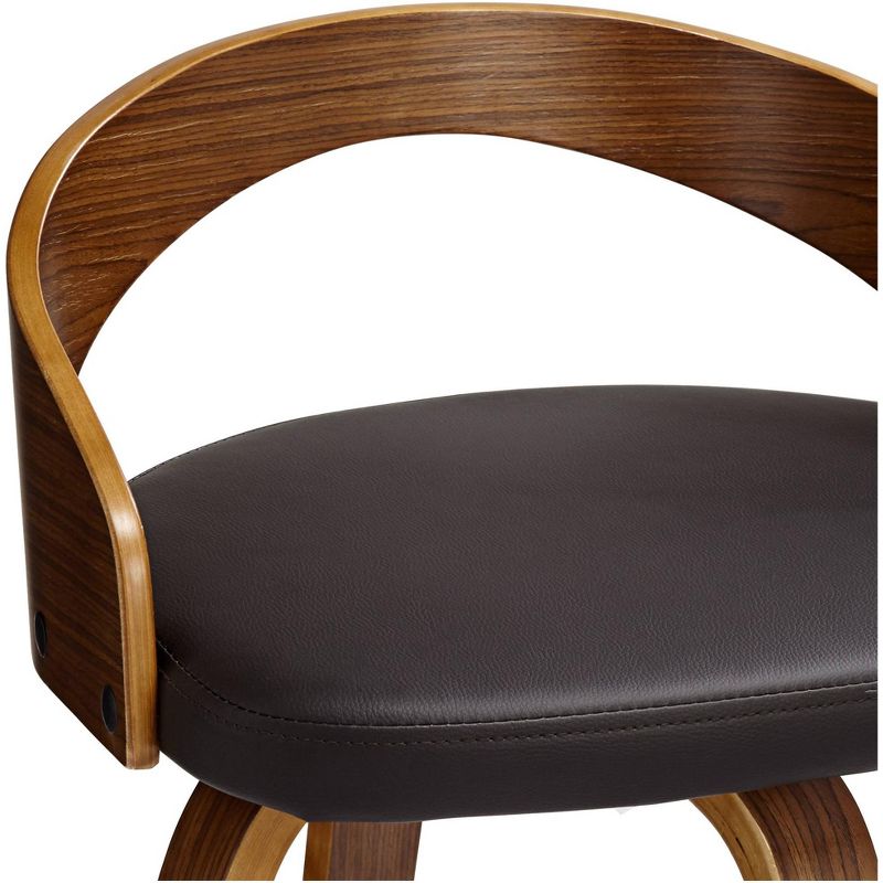 LumiSource Gratto 29 1/4" Chocolate Brown Faux Leather Modern Swivel Bar Stool