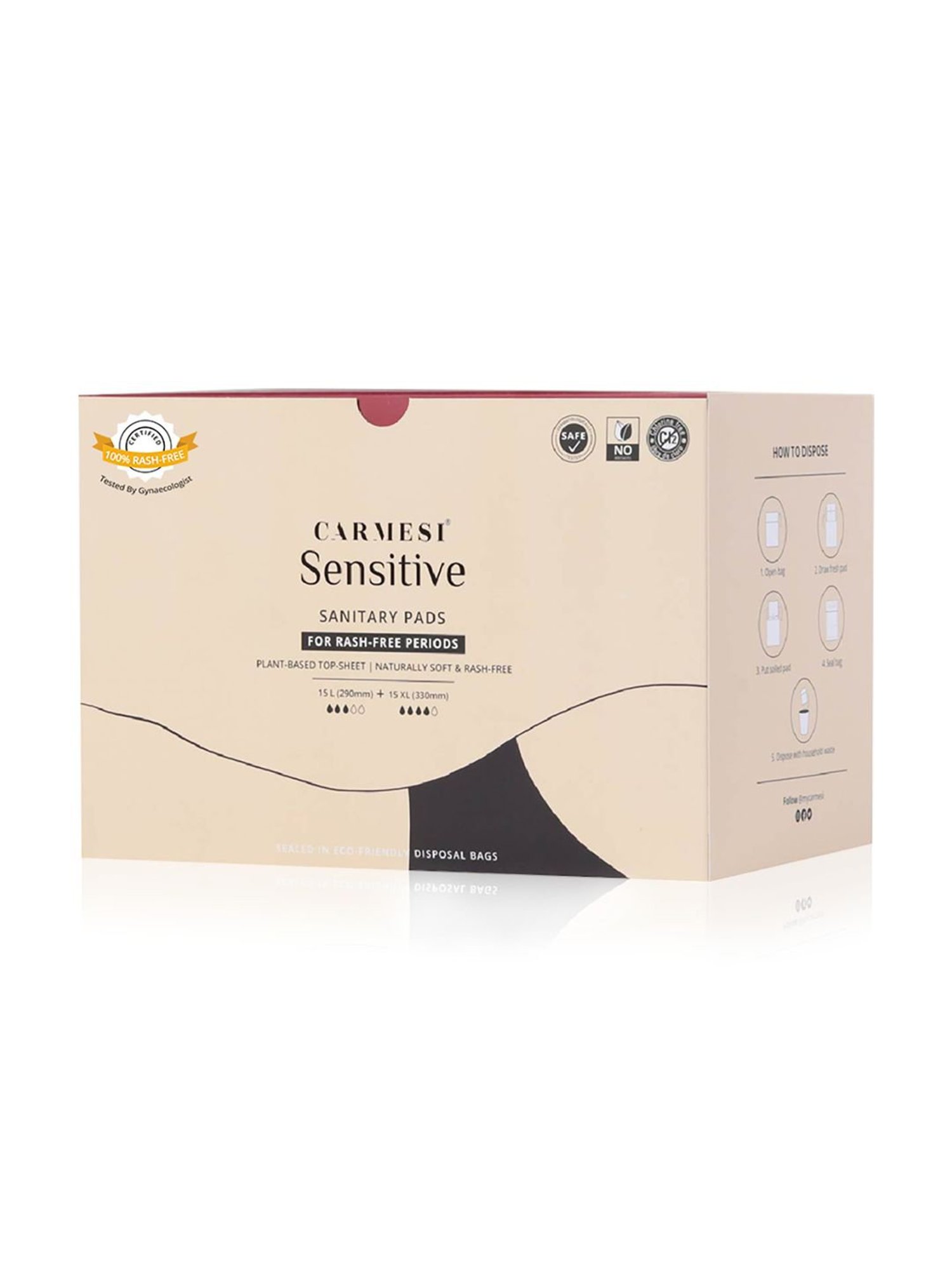 CARMESI Sensitive - 30 Pads - 15 Large + 15 XL