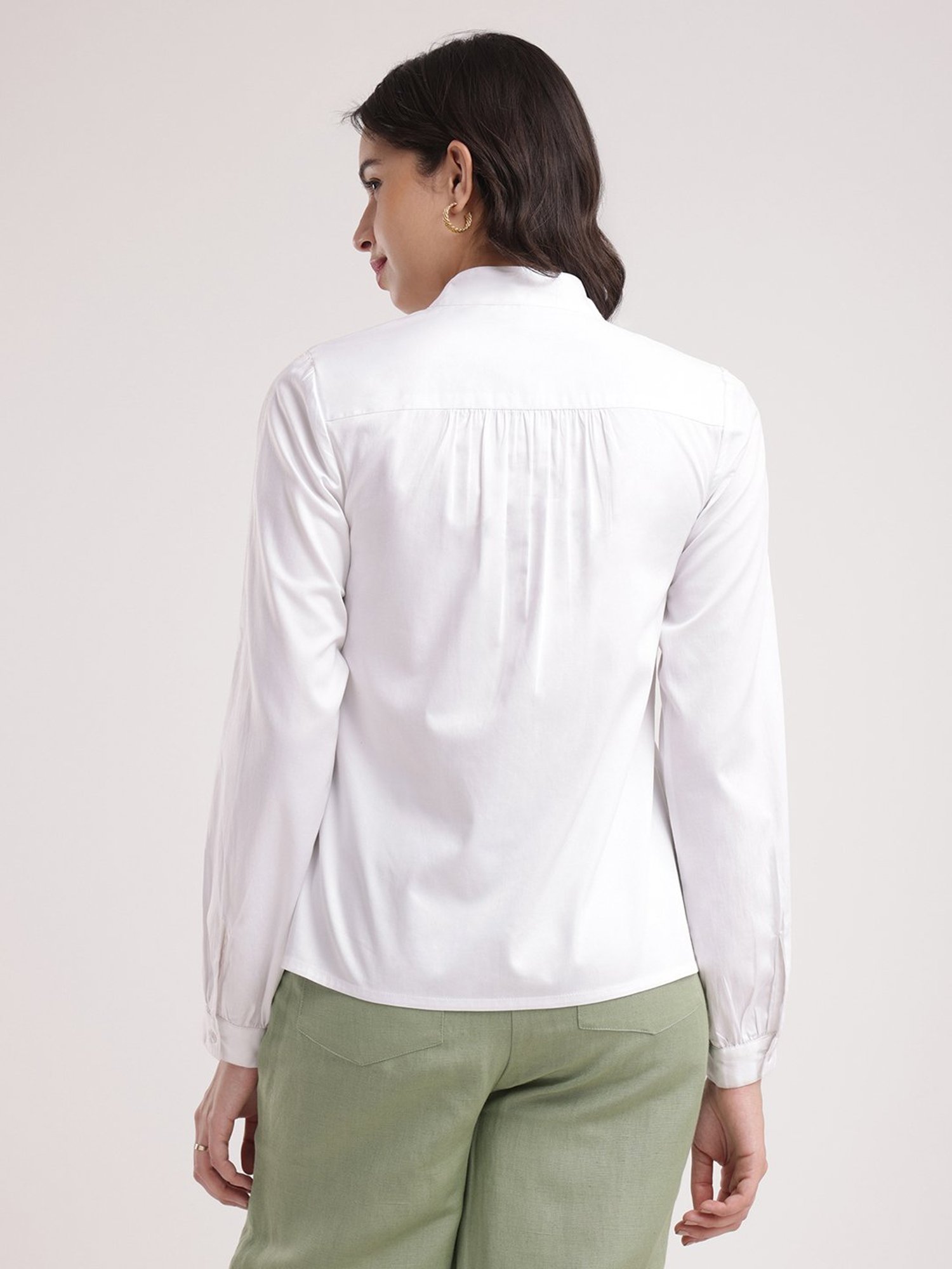 Fablestreet White Cotton Relaxed Fit Top