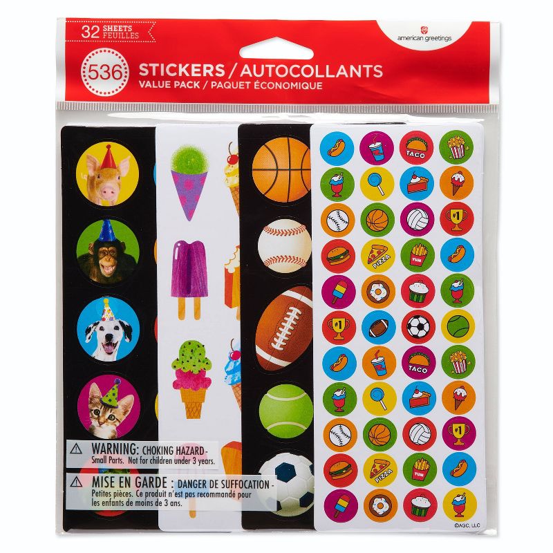 536ct Sports, Animals, and Ice Cream Stickers