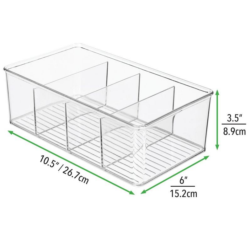 mDesign Plastic Kitchen Pantry Food Storage Organizer Bin, 6 Pack - Clear