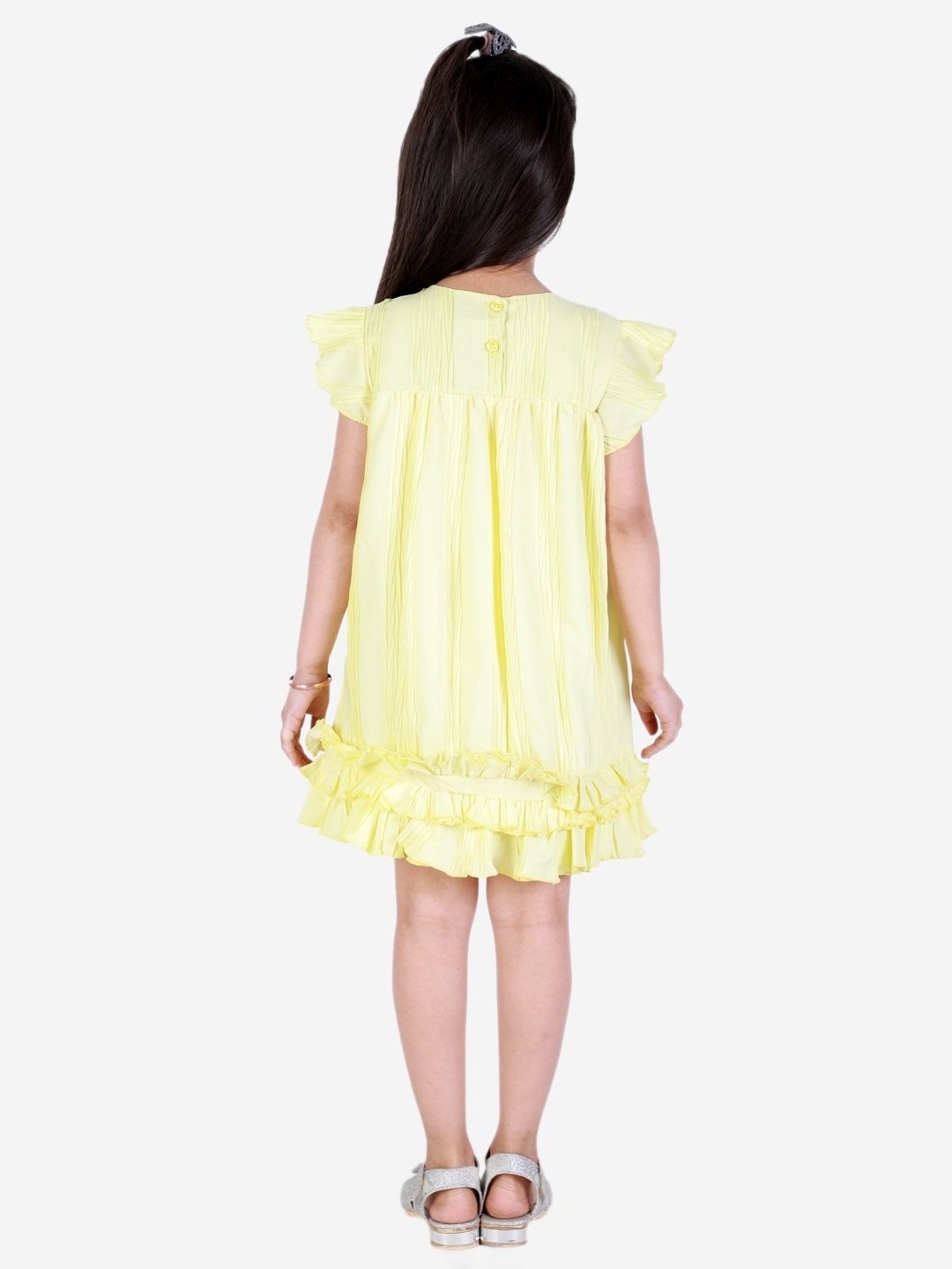 KidsDew Yellow Textured Pattern Casual Dress