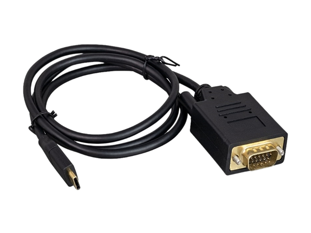 Kaybles USB 3.1 Type C Male to VGA Male Cable, 3ft. M-M, Black Adapter Cable