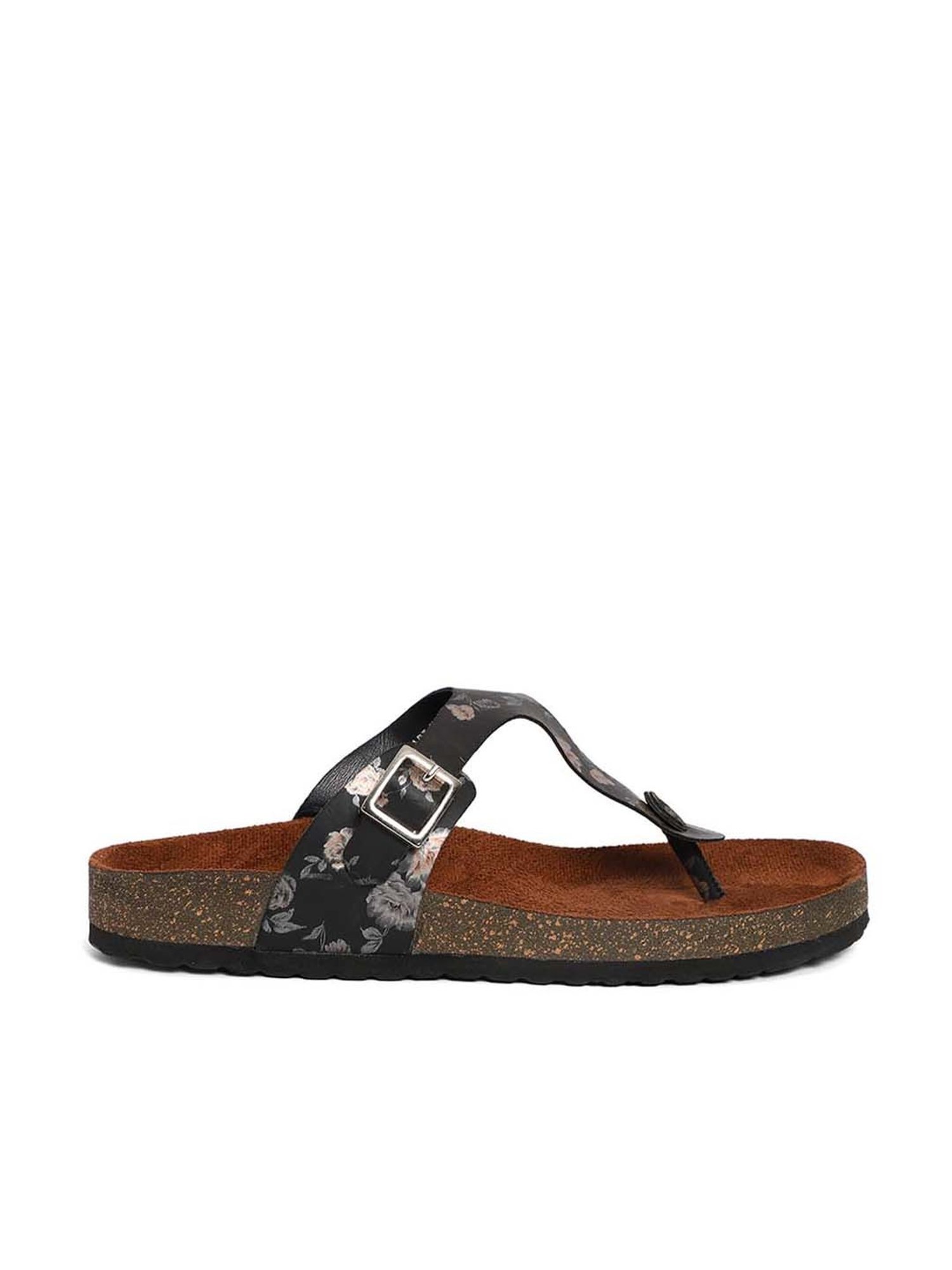 Mozafia Women's Black Thong Sandals