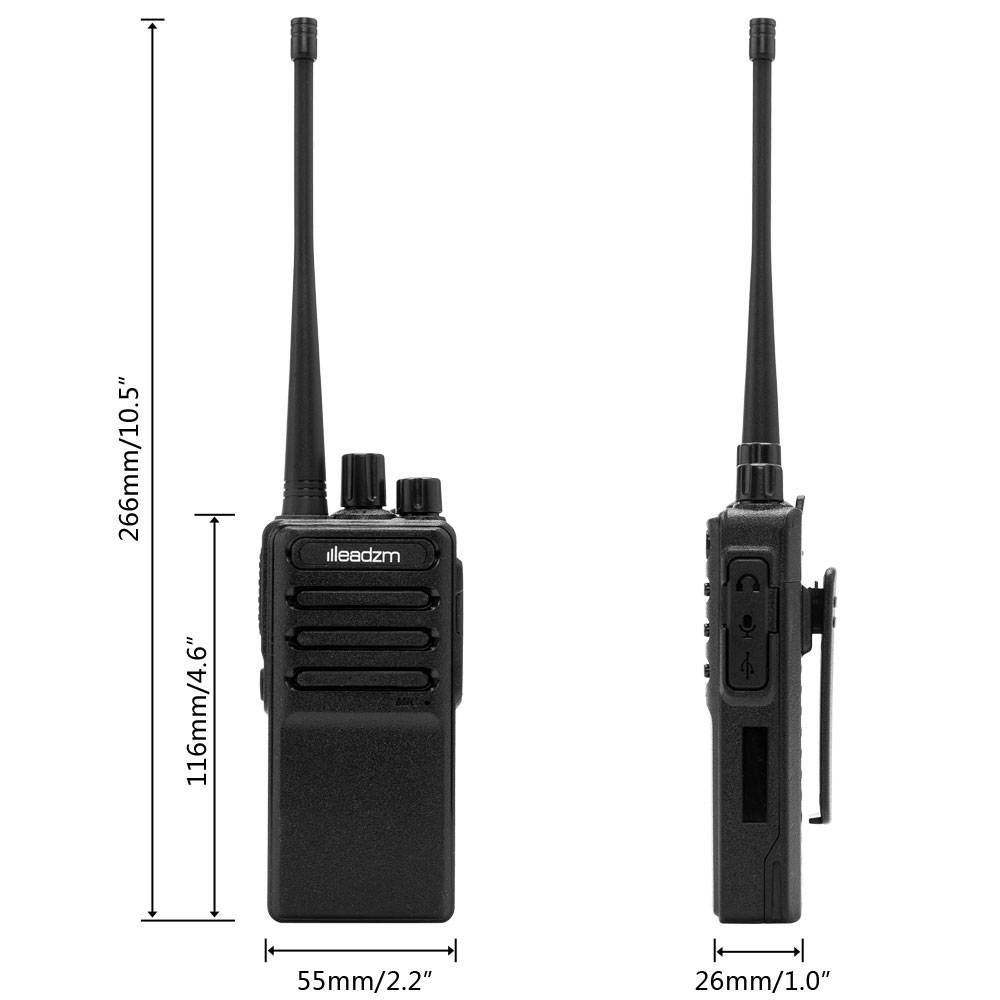 Single USB Cable Chargeable Handheld Walkie Talkie with 2800mAh Battery & Charger & Earphone