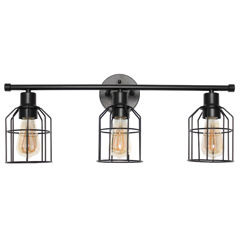 3-Light Industrial Wired Vanity Pendant Matte Black - Lalia Home