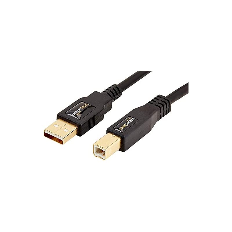 Basics USB 20 Printer Cable AMale to BMale Cord 10 Feet 3 Meters