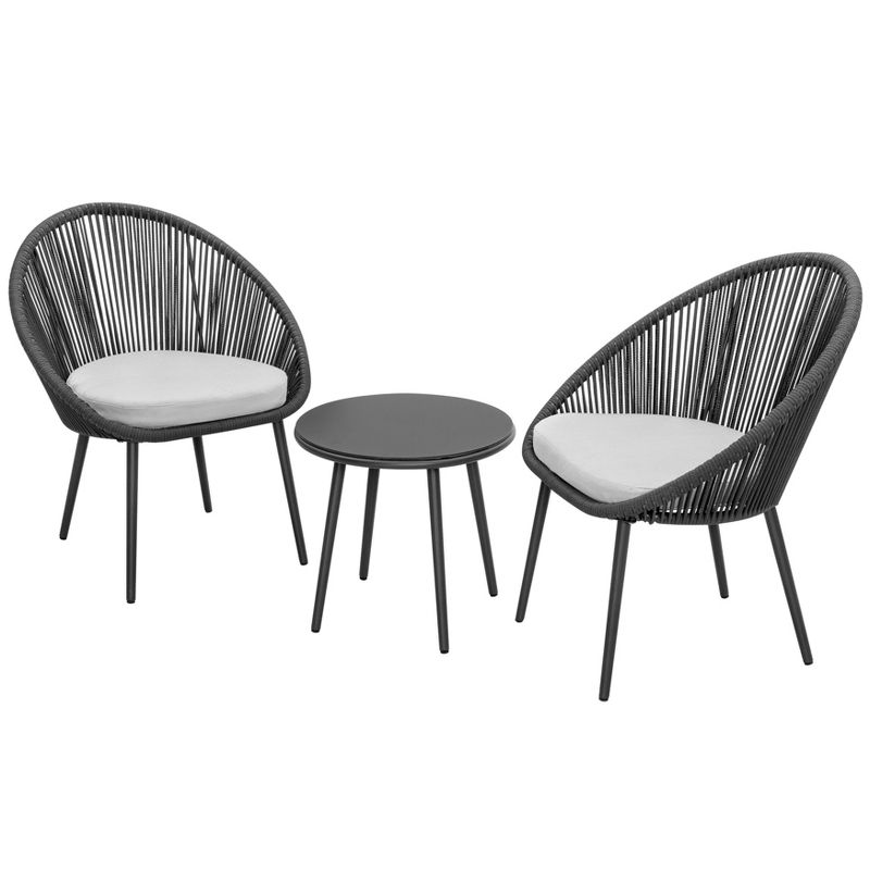 3pc Rope Bistro Patio Set - Nuu Garden