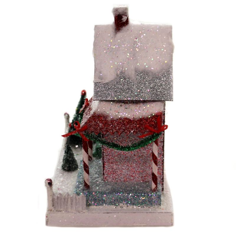 Cody Foster 9.0" Merry & Bright Bungalow House Glitter Putz Christmas  -  Decorative Figurines