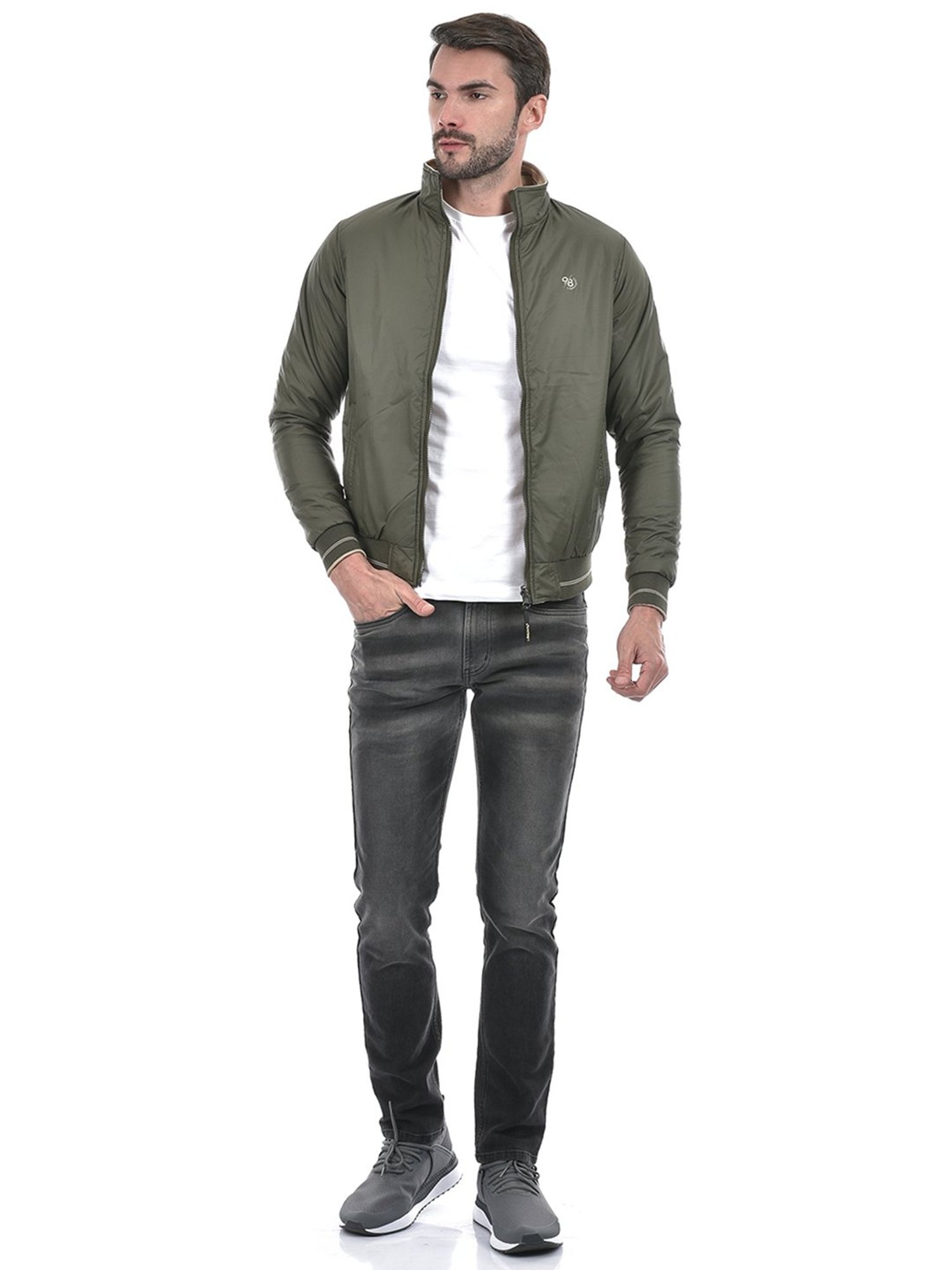 Lawman Pg3 Olive & Beige Regular Fit Reversible Jacket