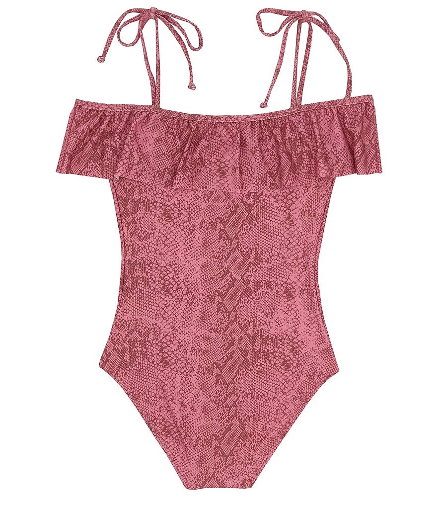 Splendid Big Girls 7-16 Snake Charmer Ruffle One-Piece Swimsuit