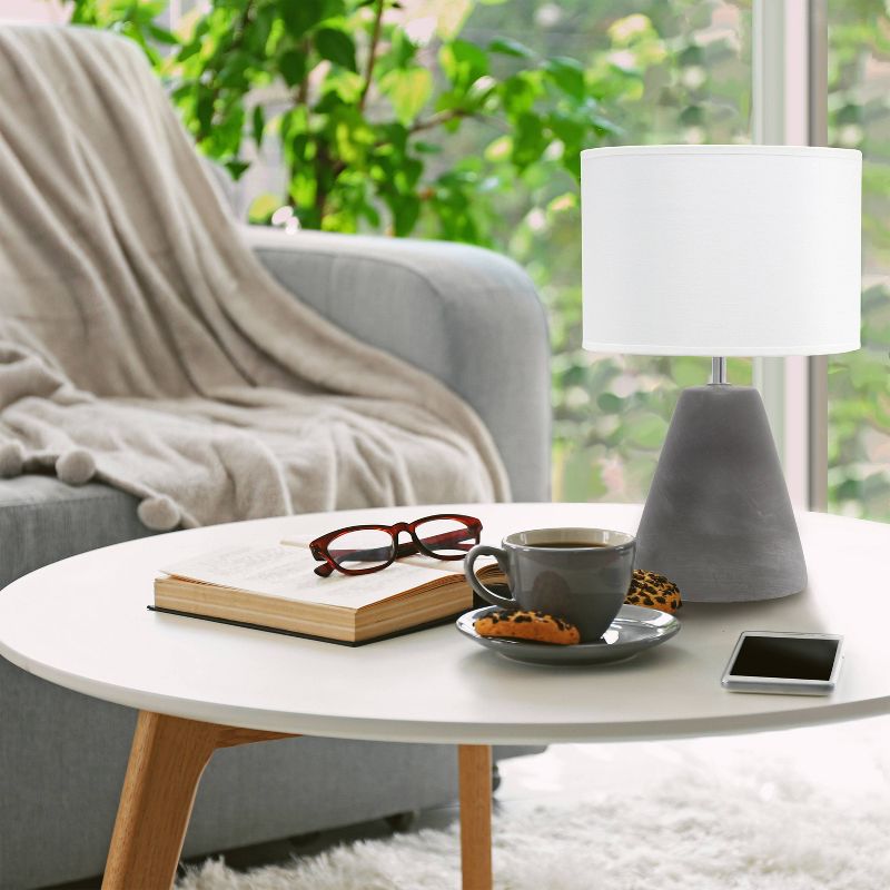 Pinnacle Concrete Table Lamp with Shade White - Simple Designs