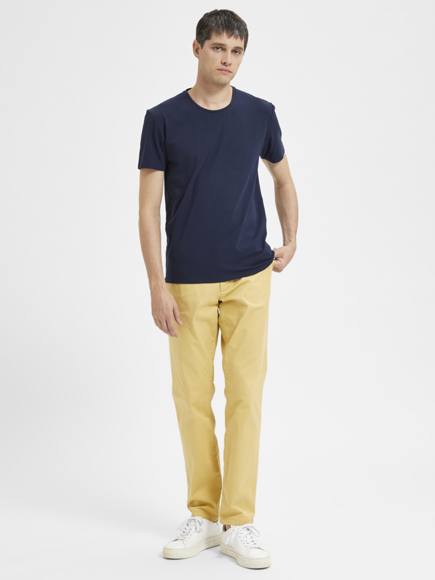 SELECTED HOMME Navy Regular Fit Crew T-Shirt