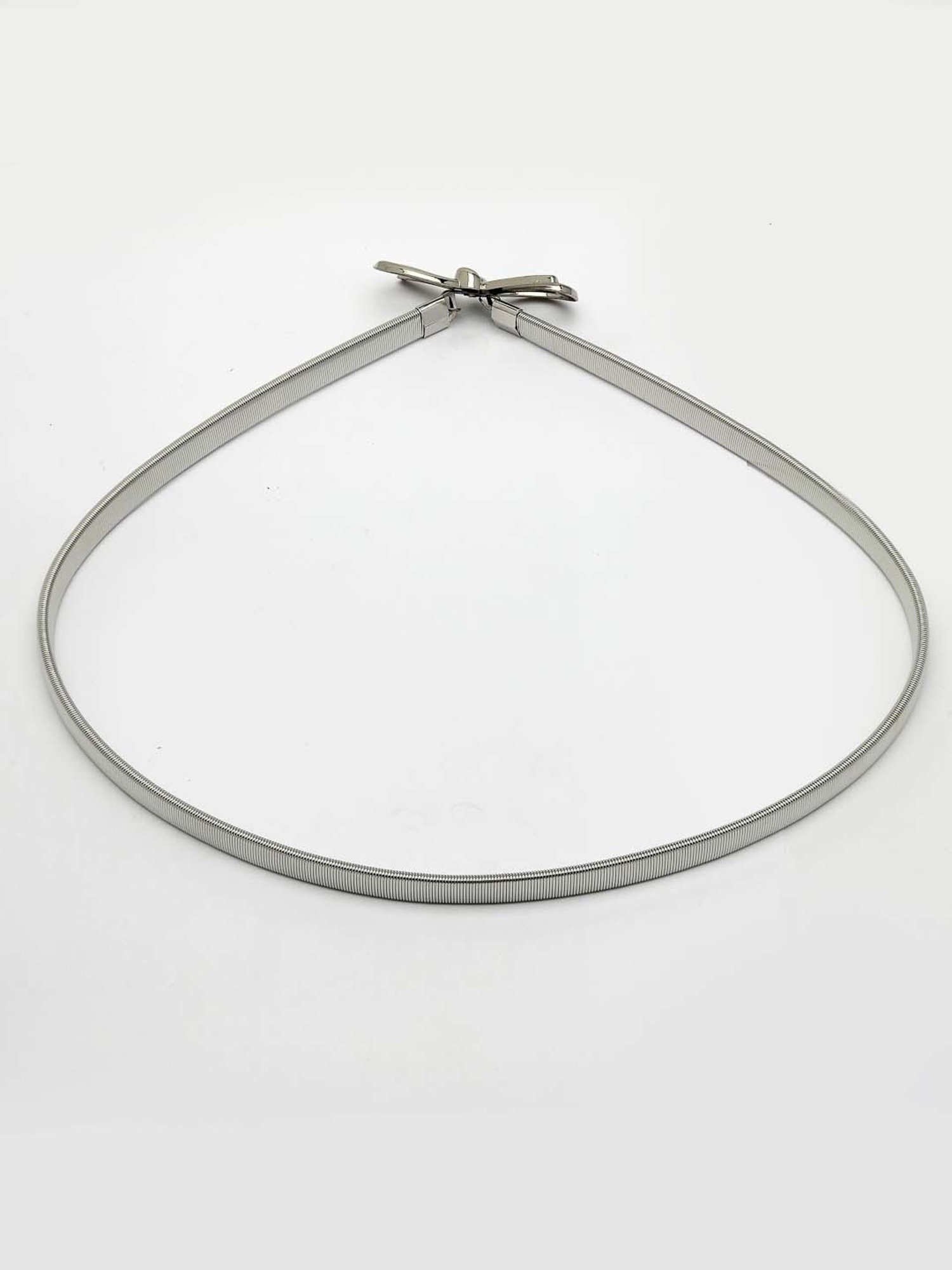 NVR Circular Silver Plated Stretchable Metal Belt for Women