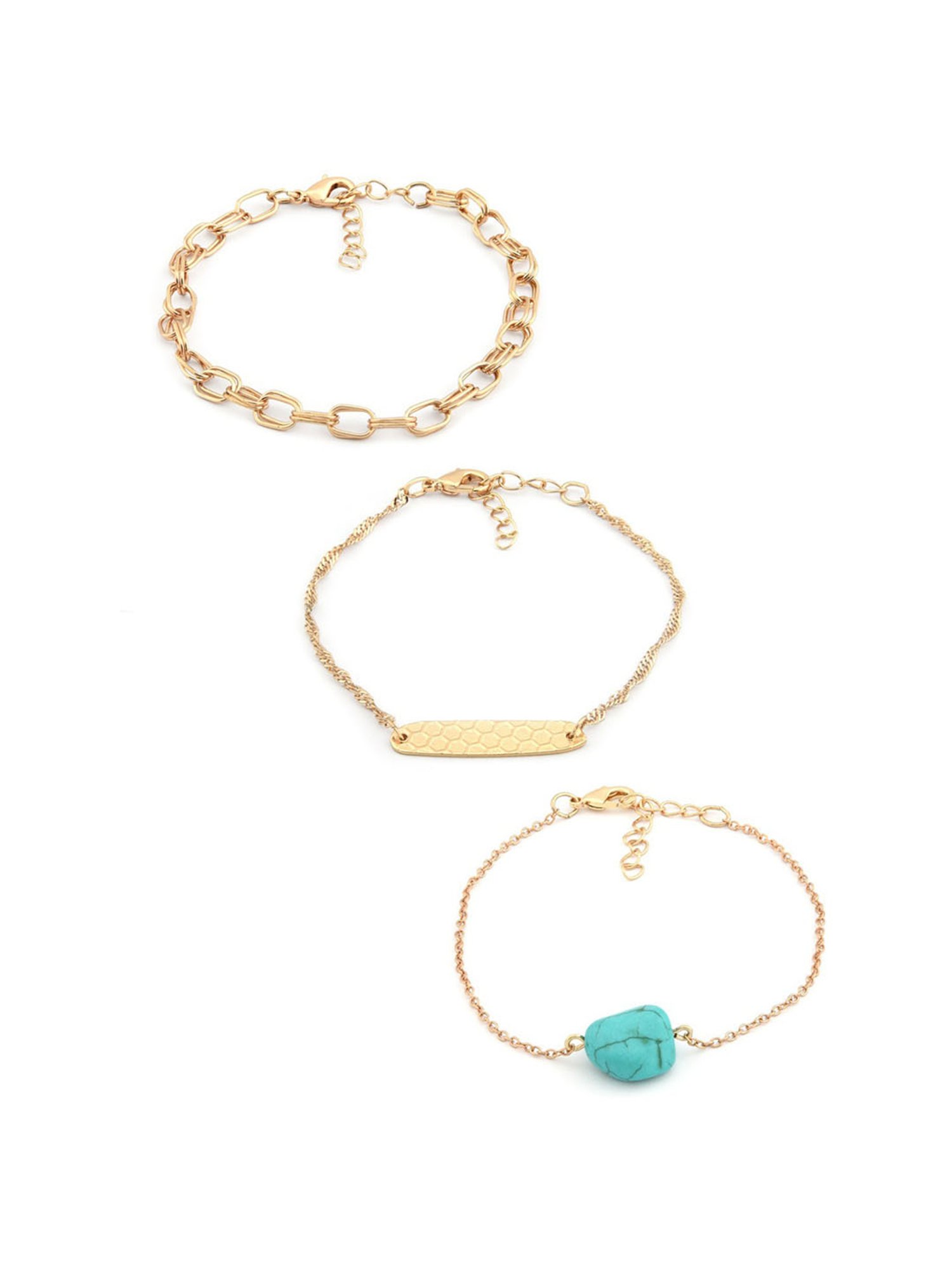 Zaveri Pearls Gold Tone Set of 9 Contemporary Stackable Bracelets-ZPFK11514