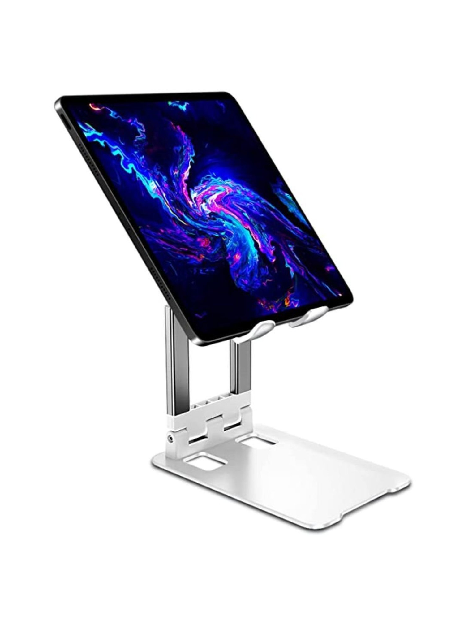 GRIPP Trivot Universal Aluminium Multi-Angle Adjustable Table Top Mobile/Tablet Holder Stand, White