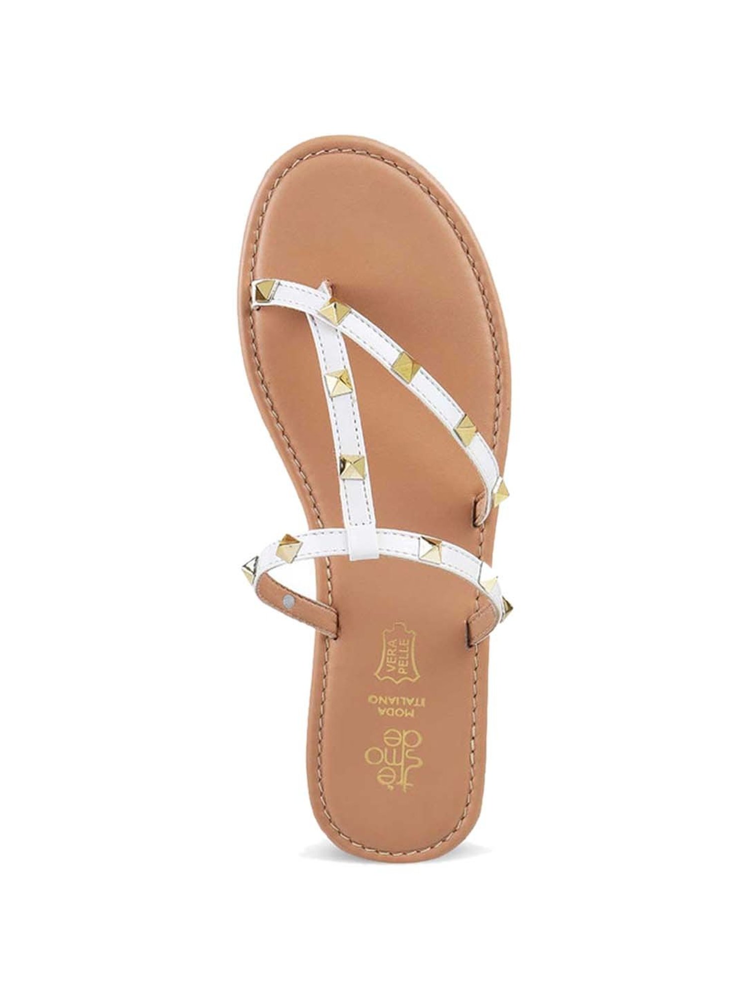 Tresmode Women's White Toe Ring Sandals