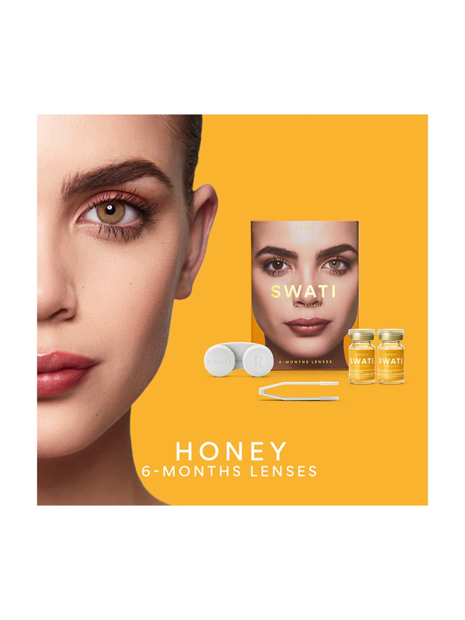 Swati Cosmetics Coloured Contact Lenses - Honey (6 Months, Power -2.75)