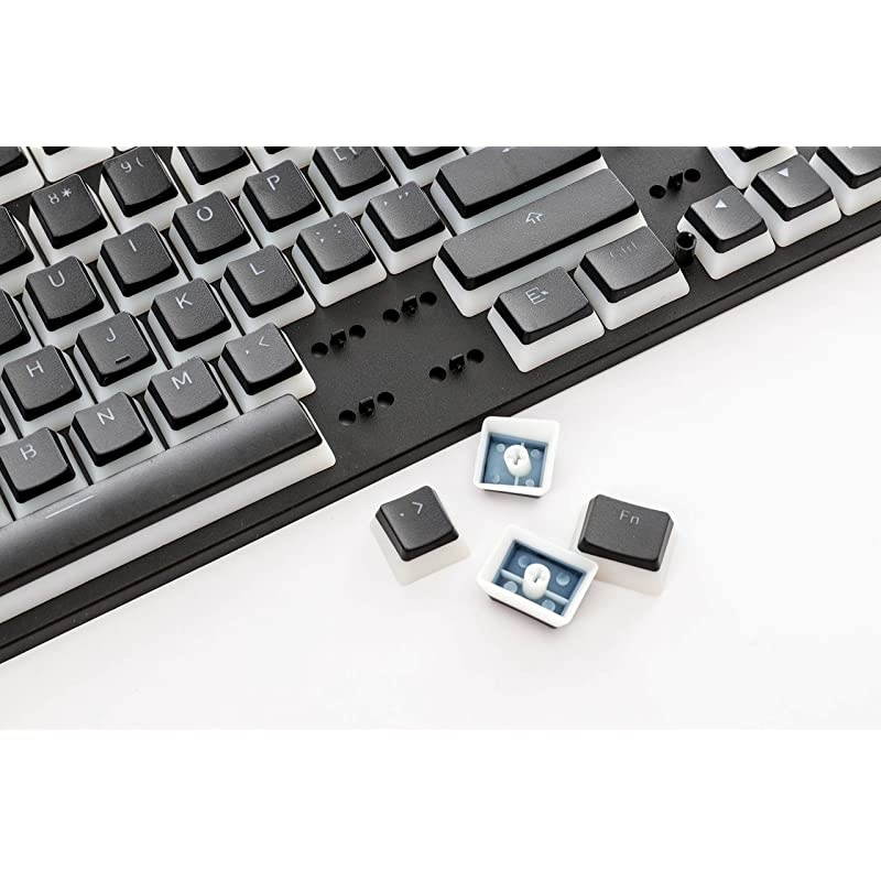 108 Double Shot PBT Pudding Keycaps Keyset for Mechanical Gaming Keyboard MX Switches (Black Top)