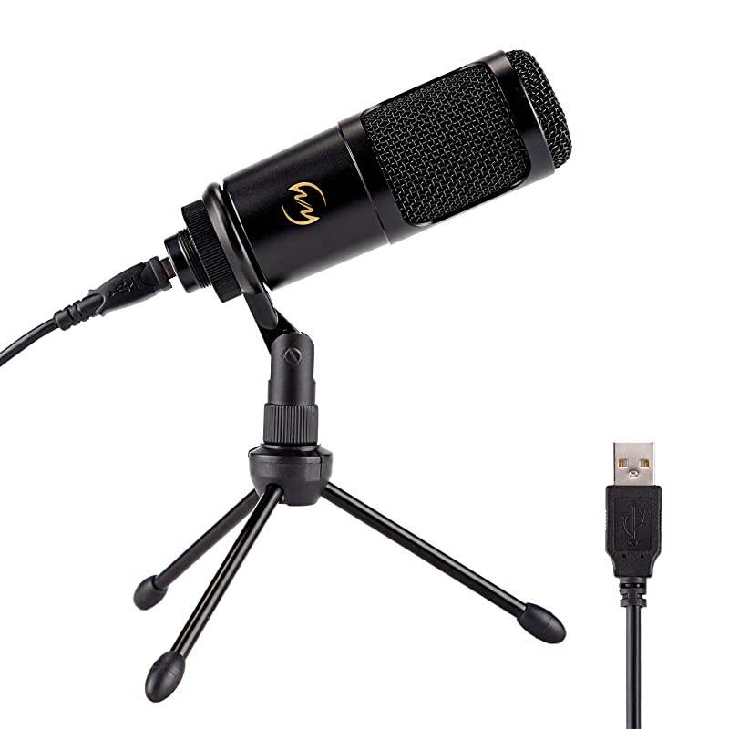 USB Microphone  PC Condenser Mic for Mac or Windows Laptop and Computer ZY905 Desktop Microphone for Gaming Recording Live Streaming YouTube Videos Black