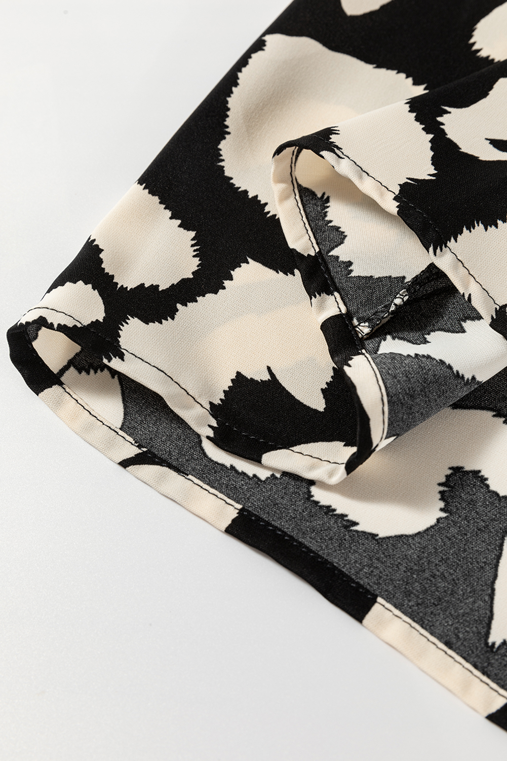 White Frill Mock Neck Sleeveless Tiered Floral Dress