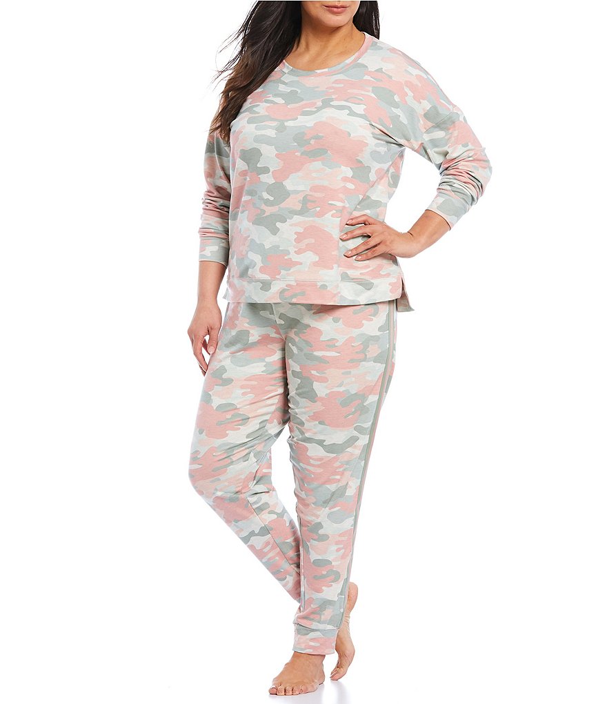 PJ Salvage Plus Camo Print French Terry Sleep Top