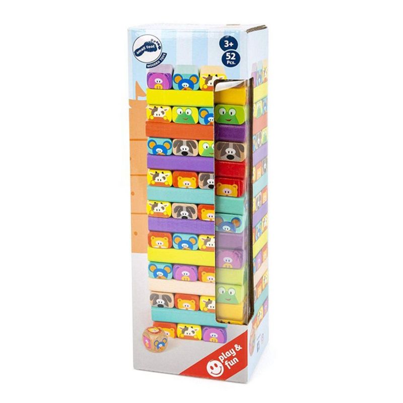 Small Foot Wooden Toys Classic Tumbling Tower Wobbling Wild Animal Game