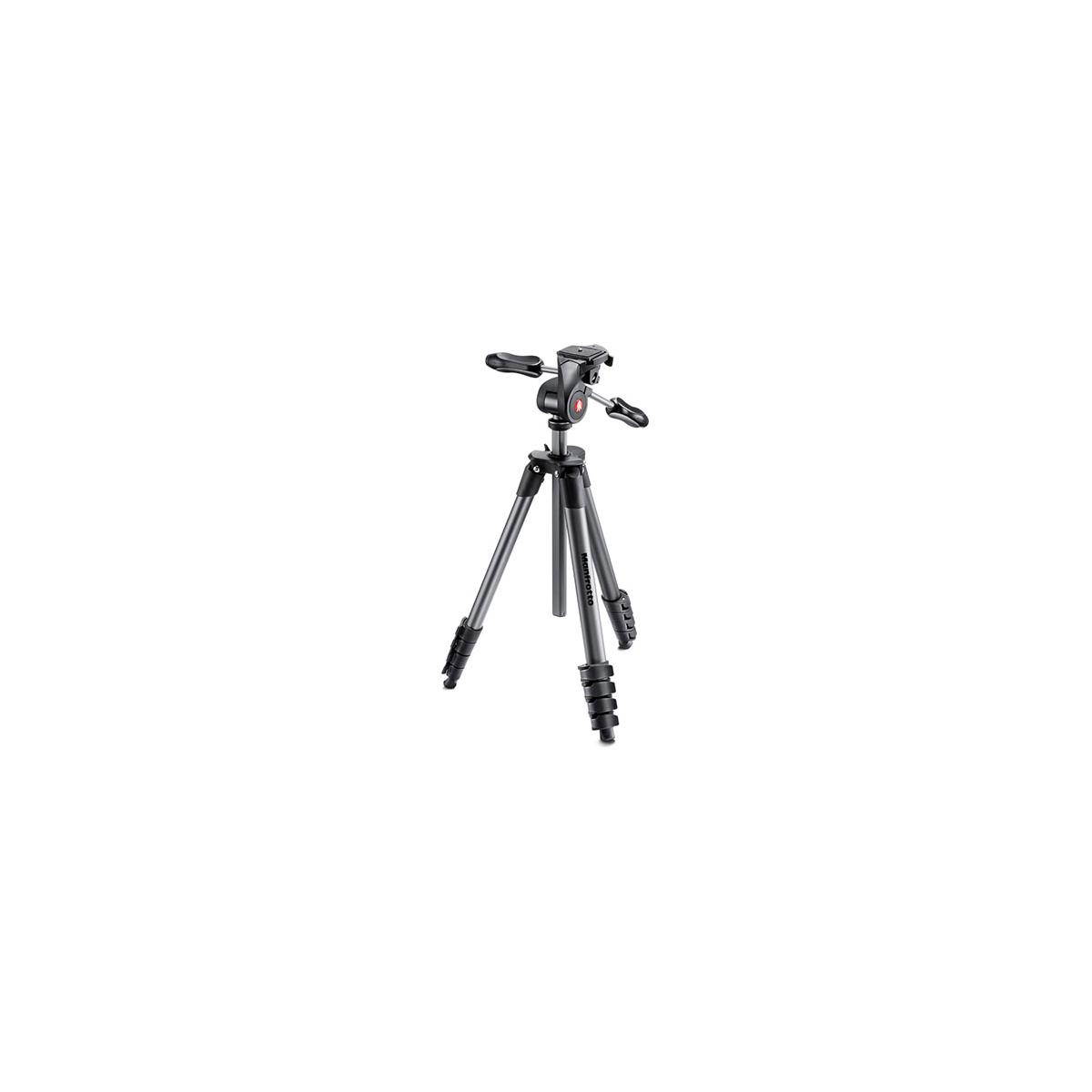 Manfrotto 5-Section Compact Advanced Aluminum Tripod, 6.61lbs Capacity, Black