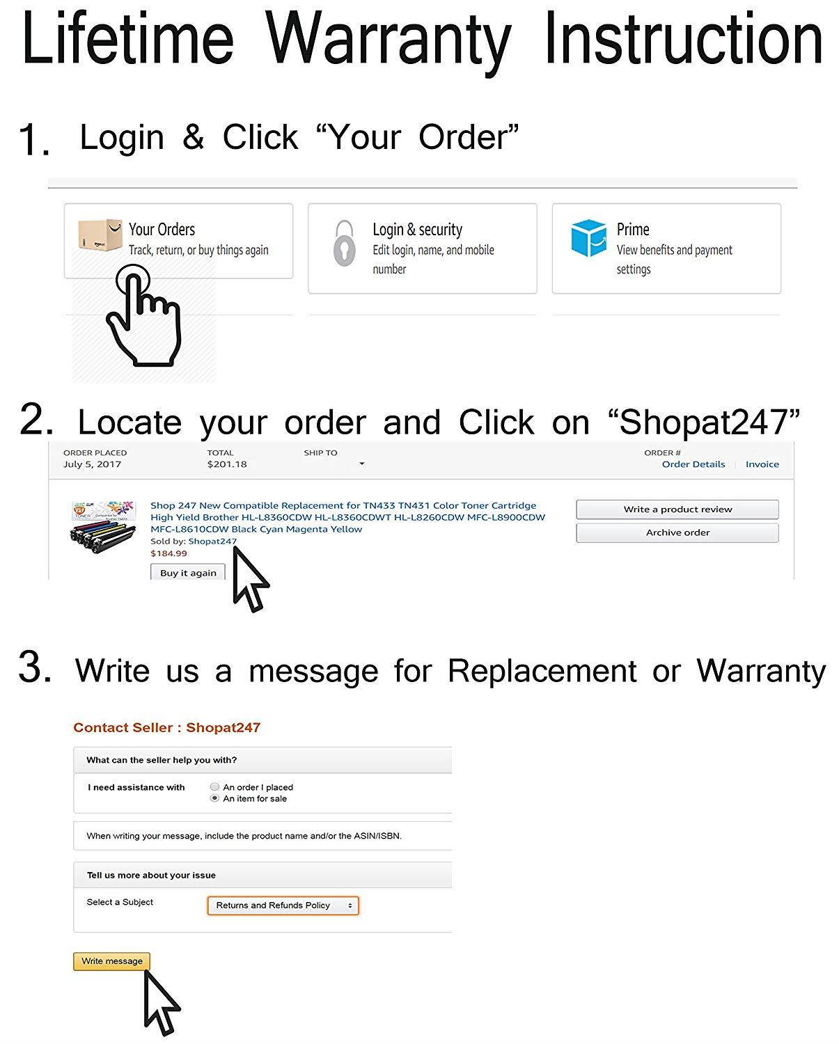 Shop247 Brand Compatible Ink Cartridge Replacement for Ultra High Yield Brother LC3035XXL LC3035 XXL (Black Cyan Magenta Yellow, 4-Pack)