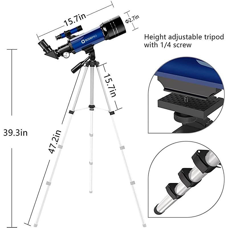 for Kids Beginners Adults 70mm Astronomy Refractor with Adjustable Tripod Perfect Gift for Kids