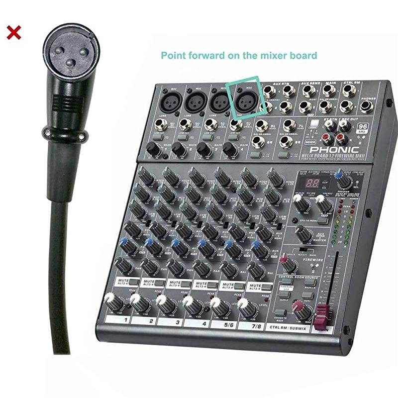 ft XLR Microphone Cable with Male Right Angle HiFi Balanced DMX Extension Cord