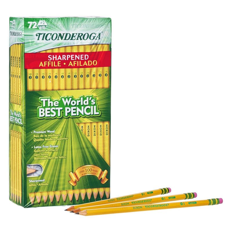 72ct Ticonderoga Wood #2 Pencil Yellow