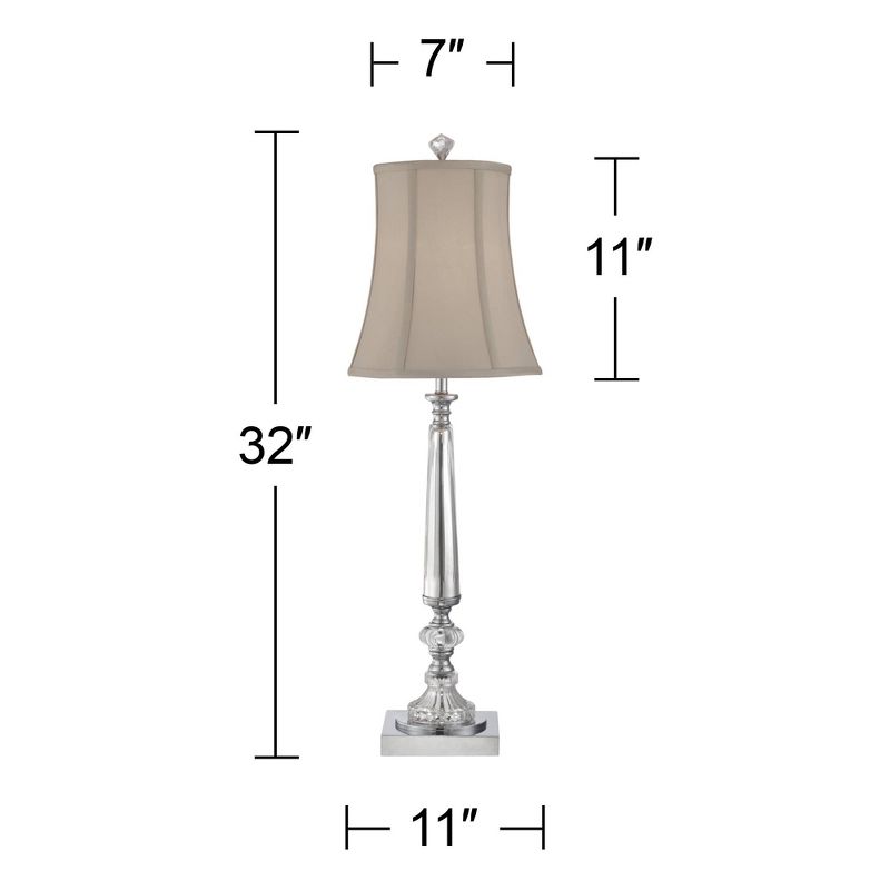 Vienna Full Spectrum Traditional Console Table Lamp Clear Crystal Taupe Bell Shade for Living Room Family Bedroom Bedside