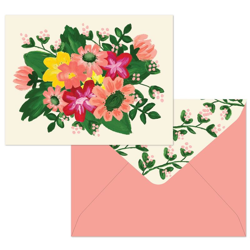 Green Inspired 10ct Spring Flowers Blank Cards