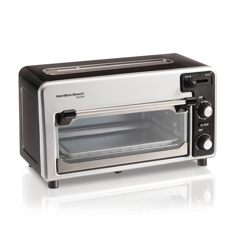 Toshiba MC25CEY-BS 6 Slice Small Stainless Convection Pizza Toaster Oven, Black