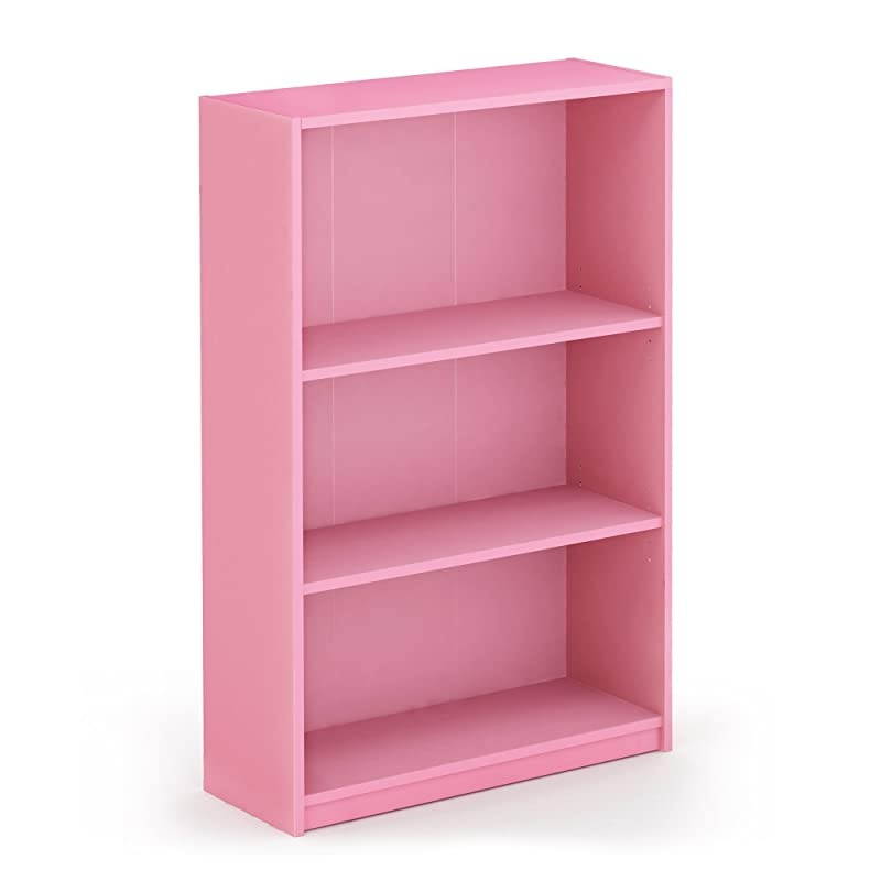 JAYA Simple Home 3Tier Adjustable Shelf Bookcase Pink