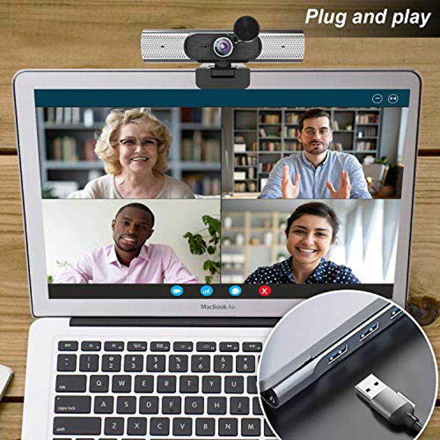 Webcam Camera with Speaker & Microphone,1080P HD Web Camera with Privacy Cover, ?110&not;8 View Computer Camera, Plug and Play USB Webcam, for Conferencing/Video Calling,Streaming/YouTube, Laptop/Desktop