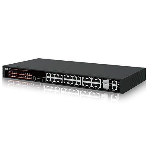 UTT S1242P 24-Port Internet Unmanaged PoE Switch with(24 PoE Port | 2 Gigabit Ethernet Uplinks Ports)&ndash; 260W &ndash; 802.3af/at &ndash; for IP Camera & AP