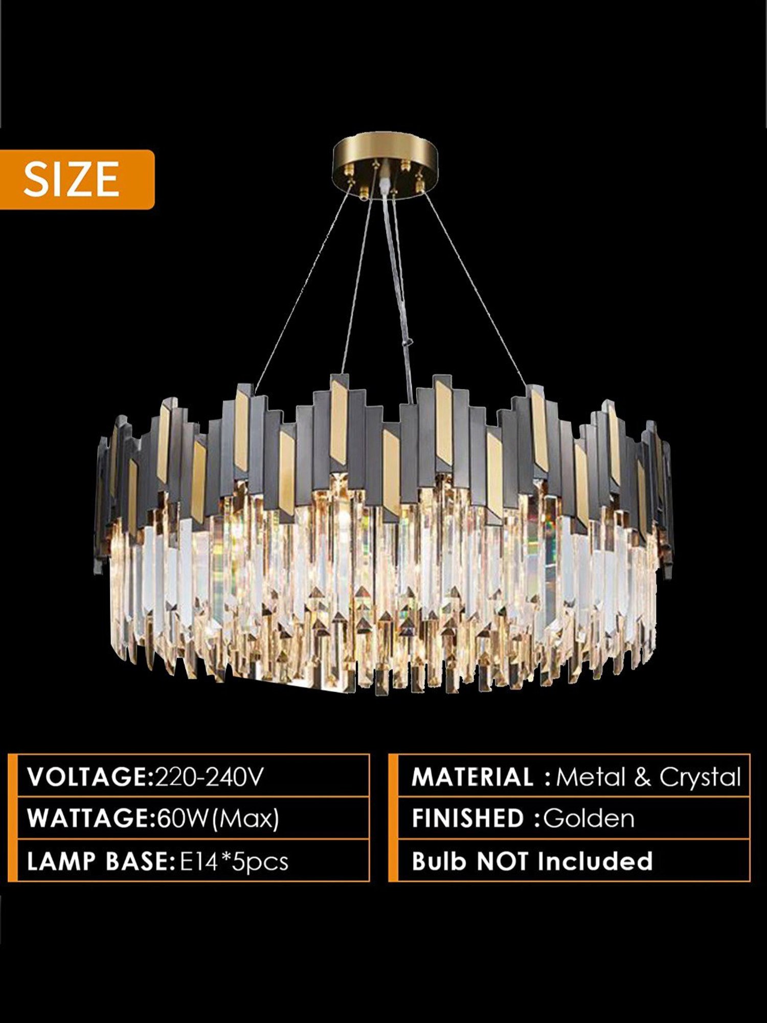 Fos Lighting Antique Brass Finish Allure 5 Light Chandelier - Set of 1