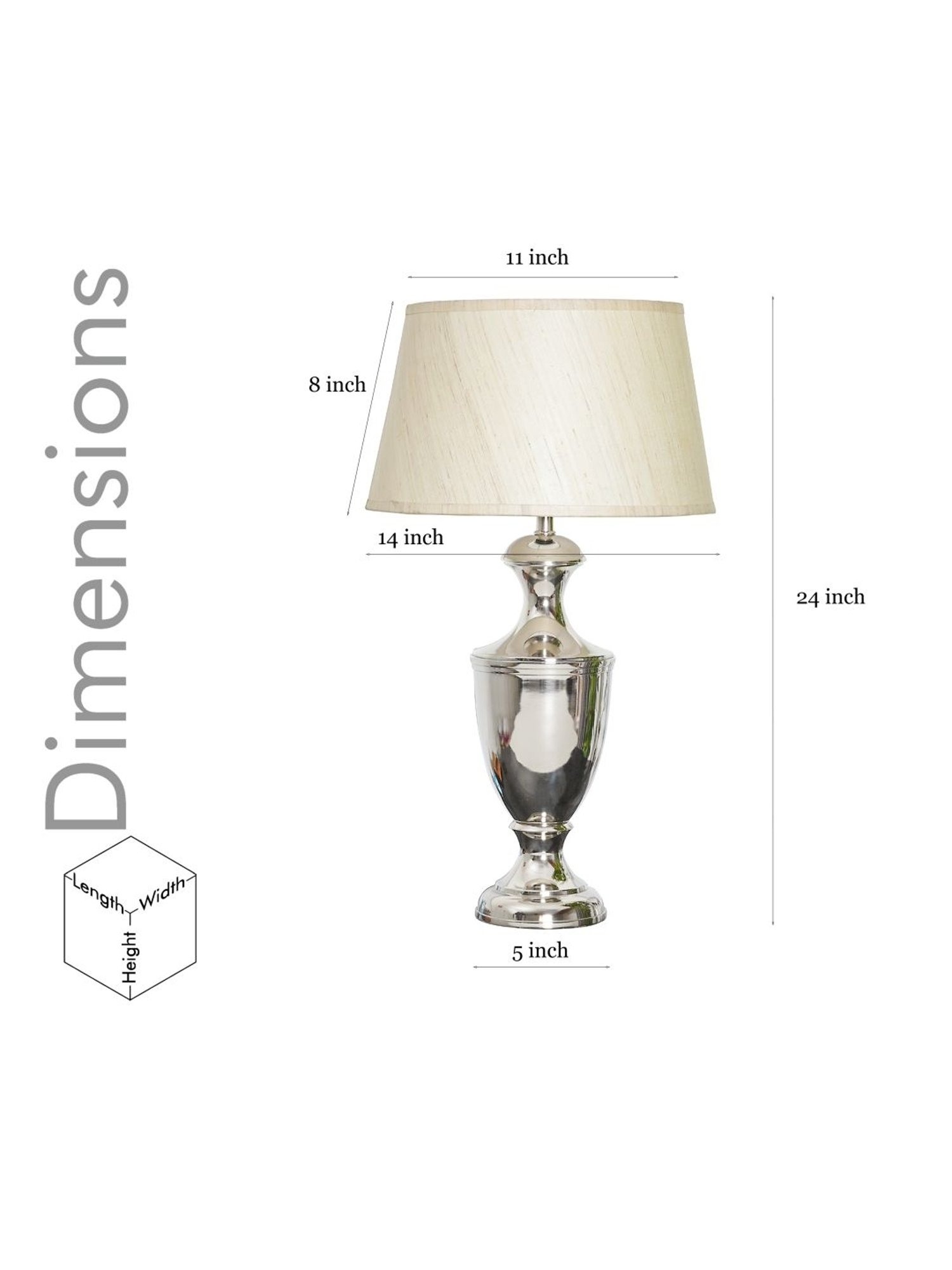 Kapoor Lamp Shades Chrome & White Metal Table Lamp