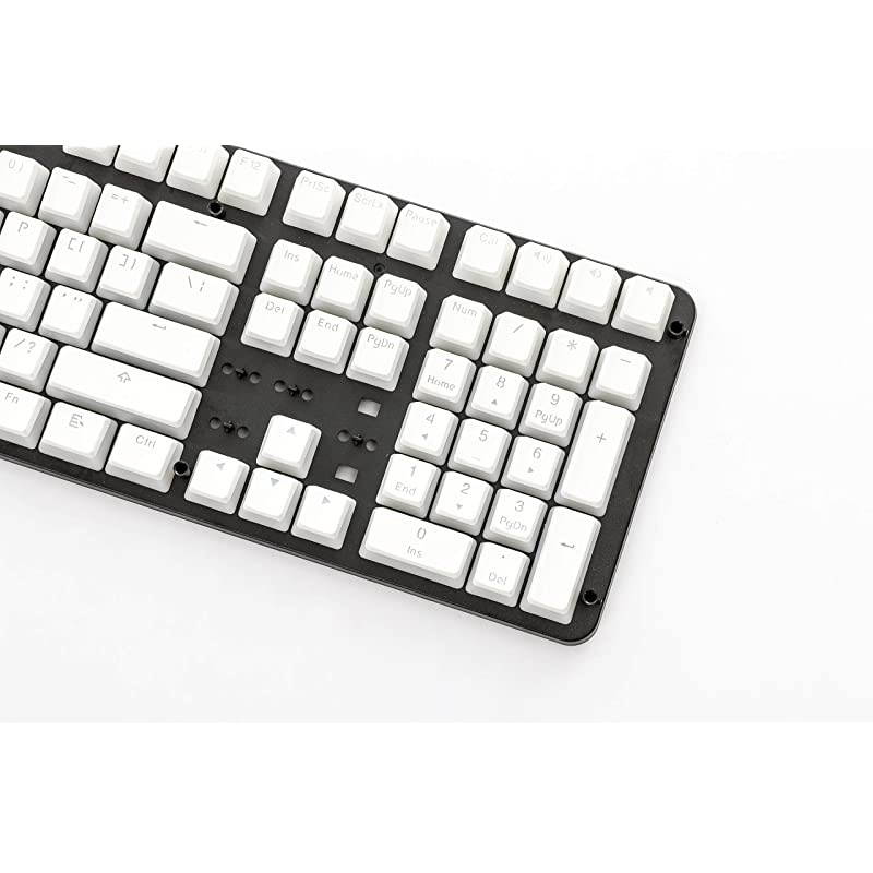 108 Double Shot PBT Pudding Keycaps Keyset for Mechanical Gaming Keyboard MX Switches (White)