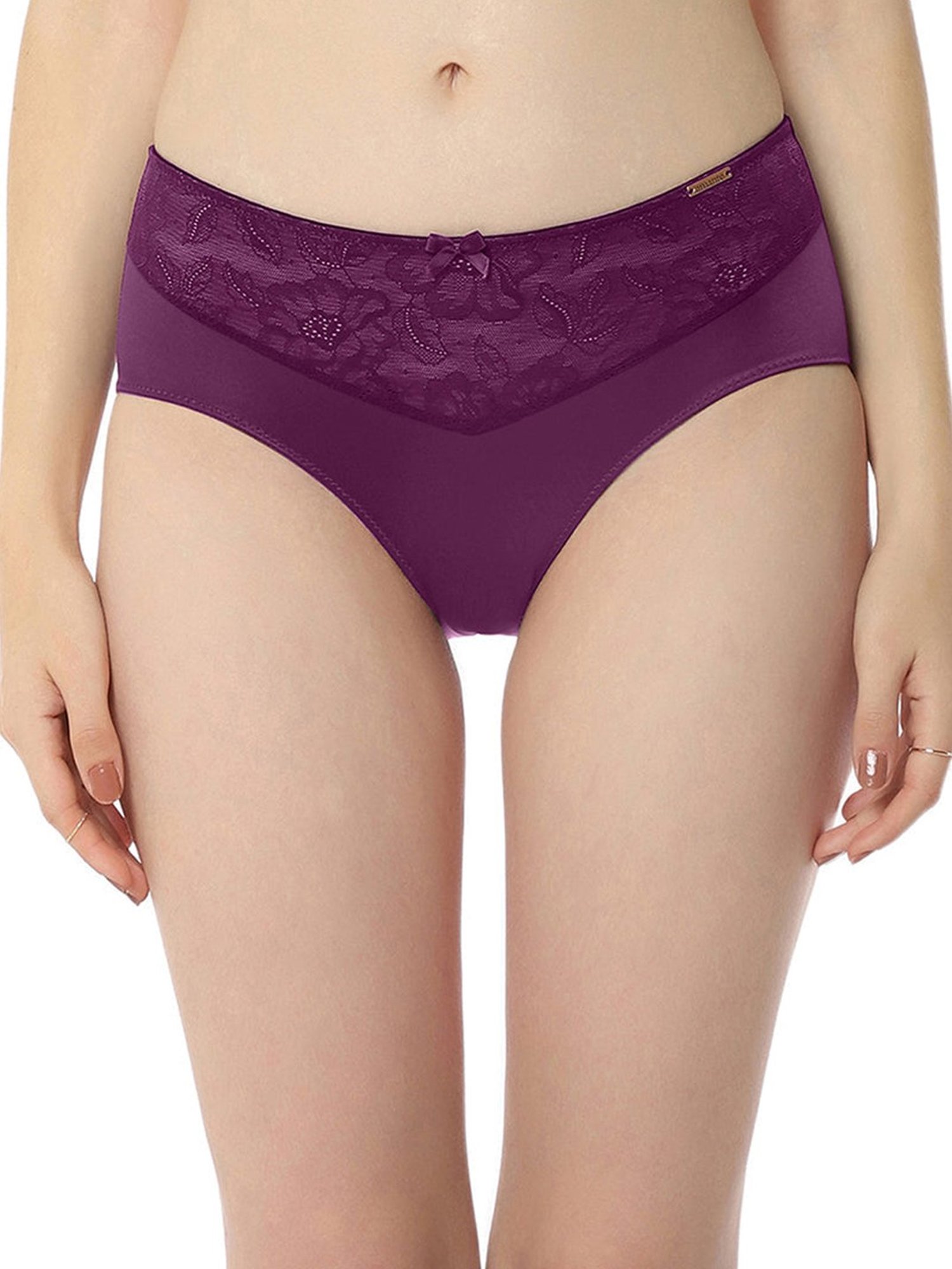 Amante Purple Lace Work Hipster Panty