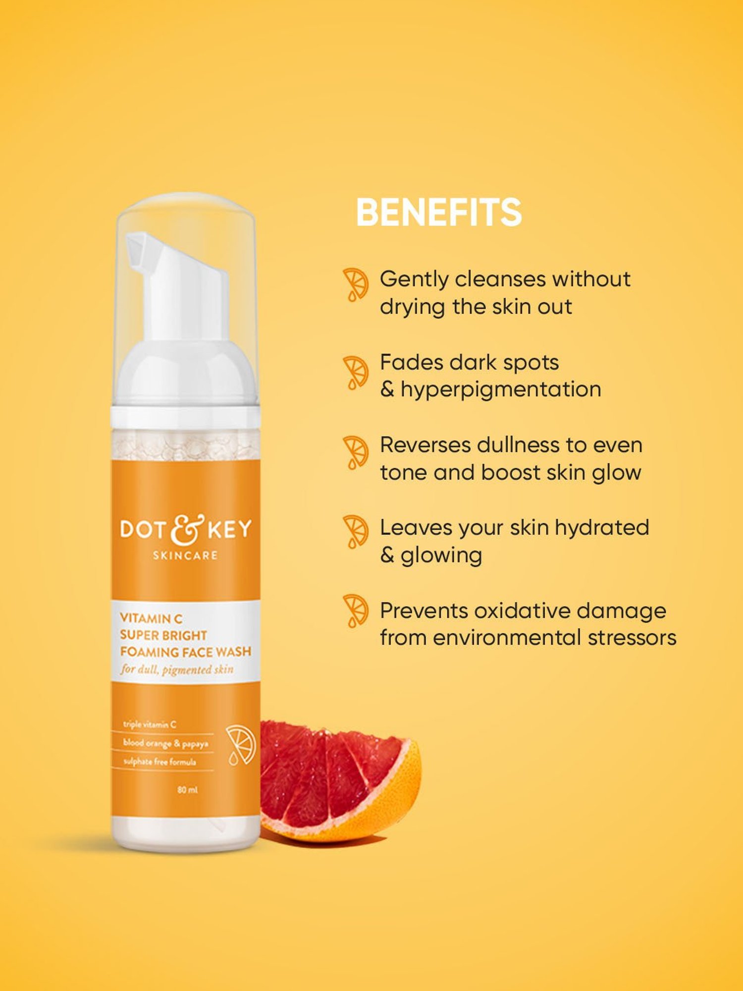 Dot & Key Vitamin C Super Bright Foaming Face Wash - 80 ml