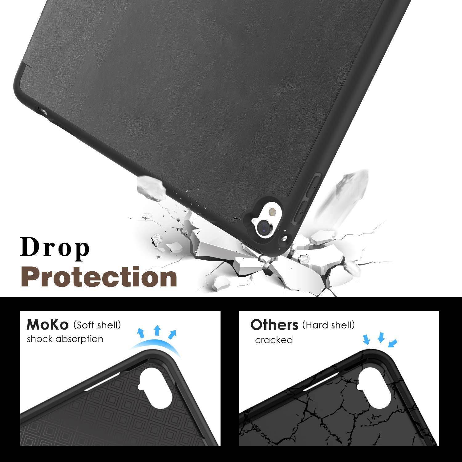 Moko Case for iPad Pro 9.7 with Apple Pencil Holder - Slim Lightweight Smart Shell Stand Cover Case with Auto Wake/Sleep for Apple iPad Pro 9.7 inch 2016 Tablet, Black