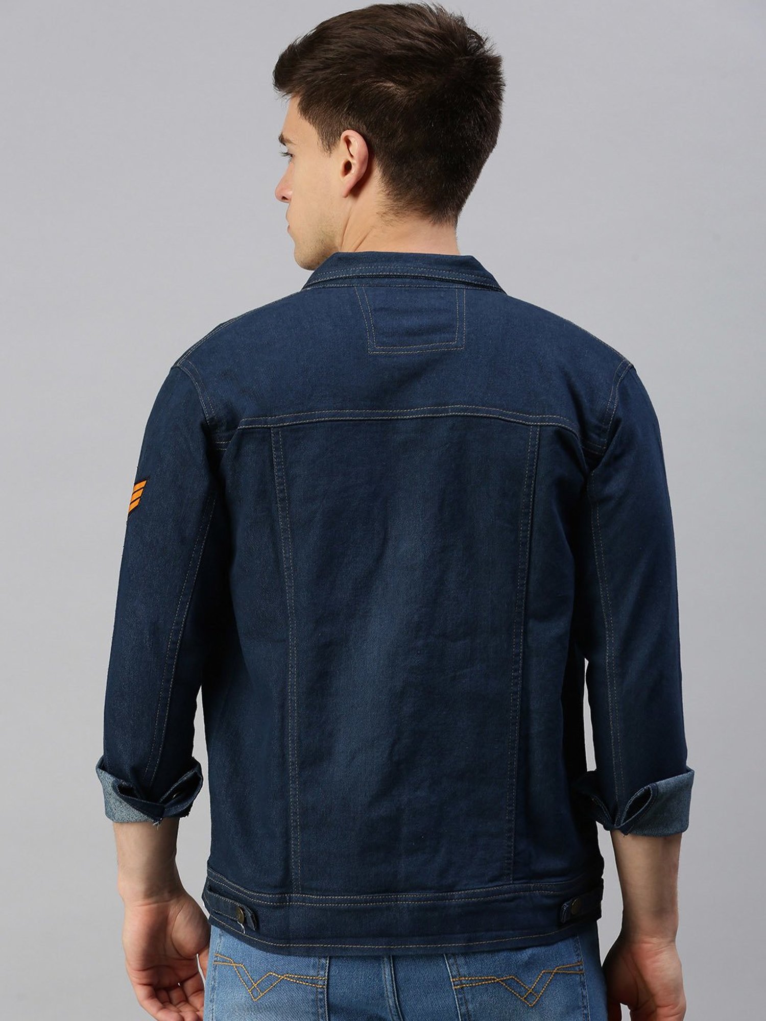 VOXATI Blue Regular Fit Shirt Collar Denim Jacket