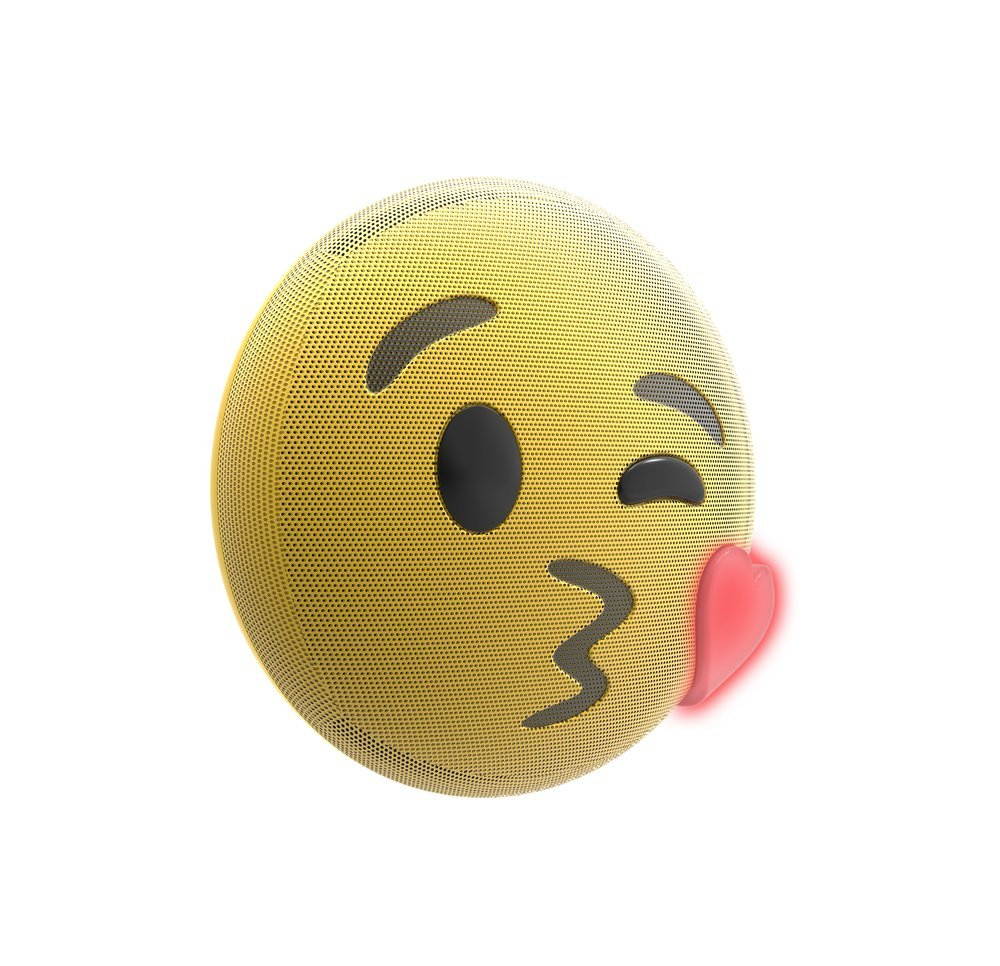 JAMOJI Kiss Wireless Bluetooth Speaker - LED Lights, 6 Hour Playtime, Integrated Mic for Use as Speaker Phone, 30 ft range, HX-PEM07